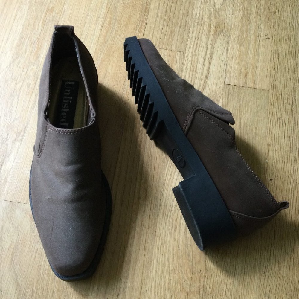 Unlisted Upper Suede Leather Traction Bottom  Shoe